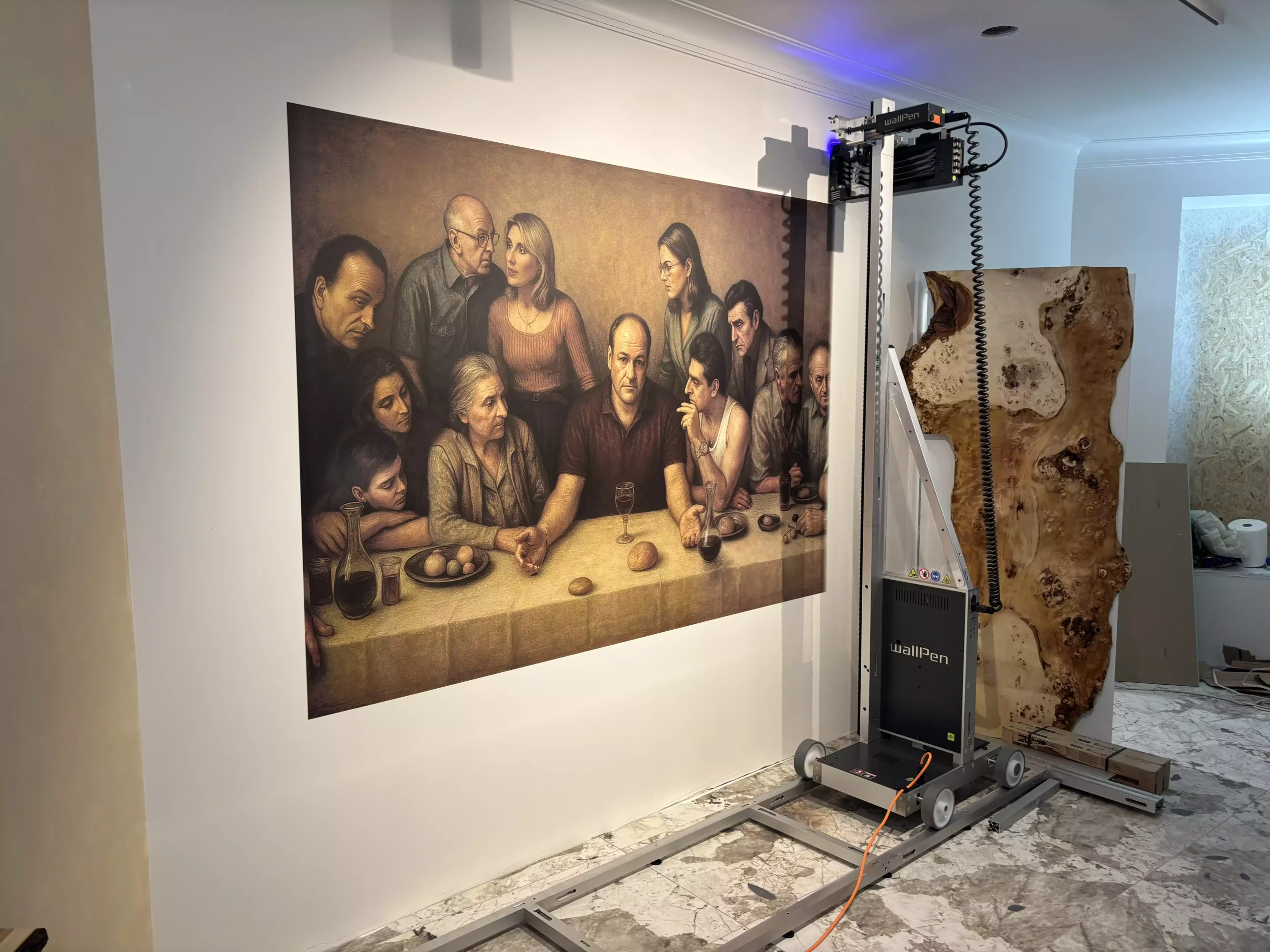 Druk ścienny w pizzerii